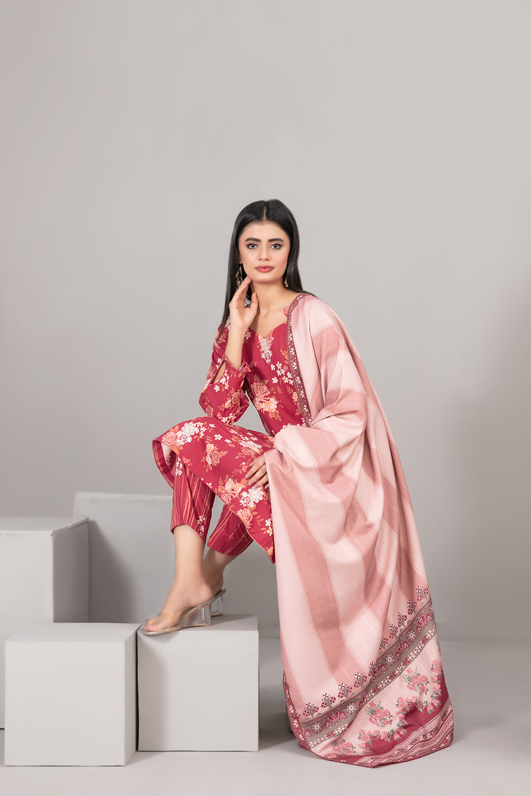 Rabiyah 3Pcs Un-Stitched Boti Emb Printed Staple D-5173