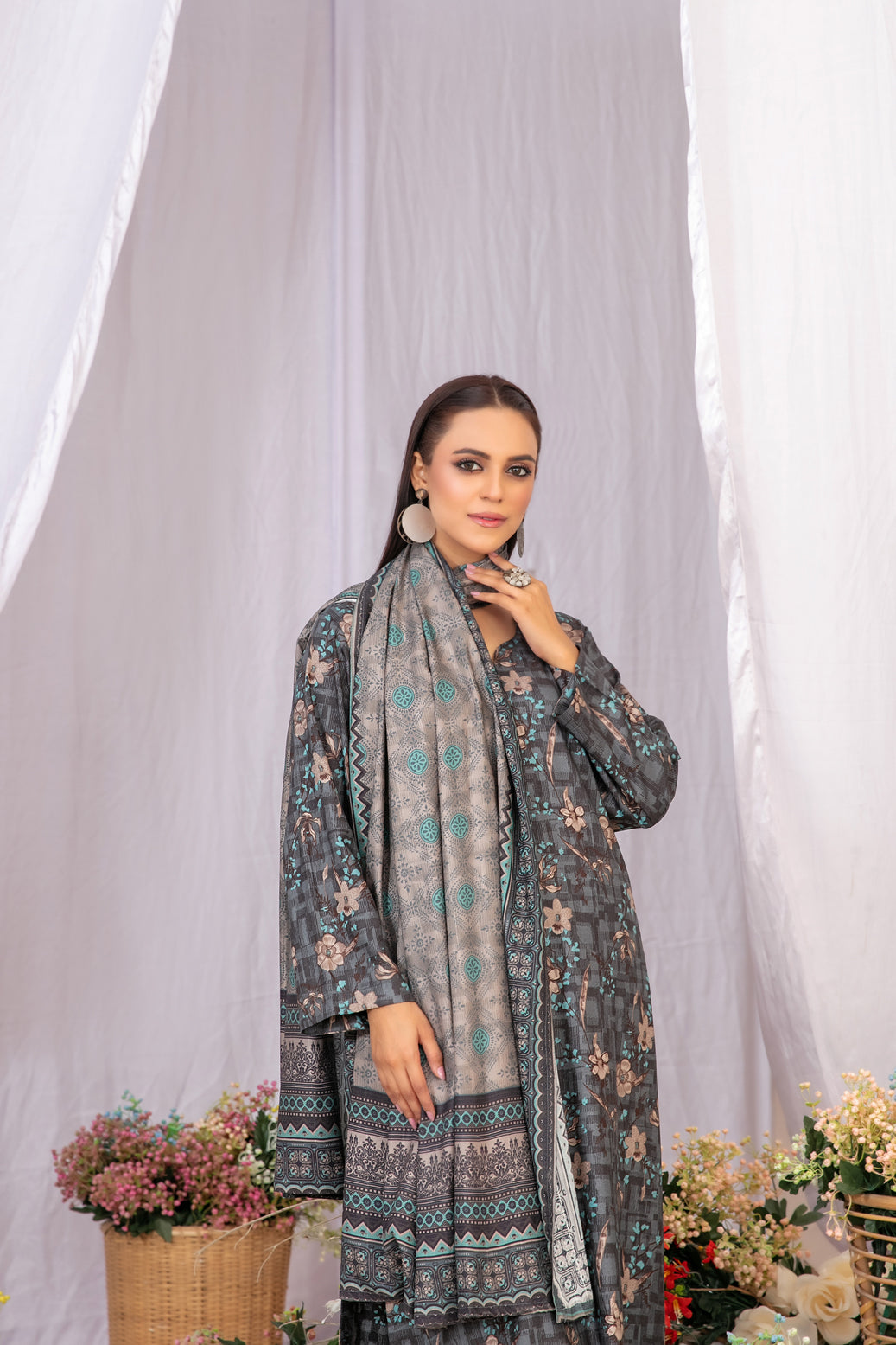 Lirah 3Pcs Un-Stitched Digital Printed Wider Width Staple D-5430