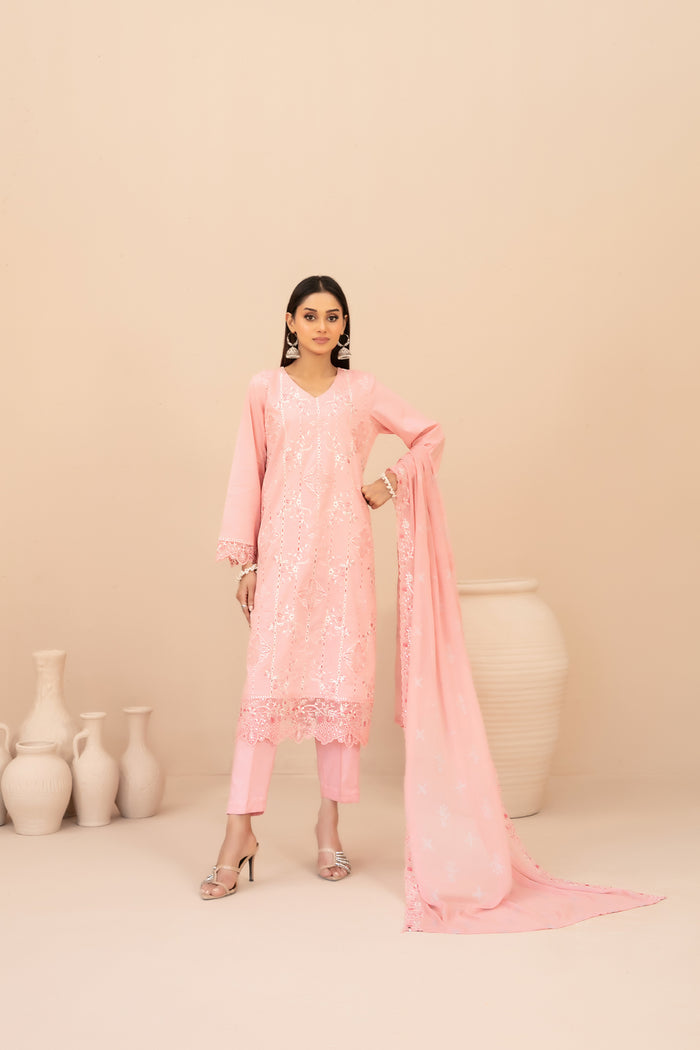 Simay 3pcs Stitched Emb Lawn [D-1450]