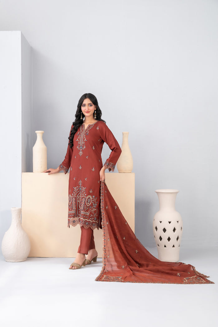 Syera (S) 3pcs Stitched Emb Viscose [D-4453]