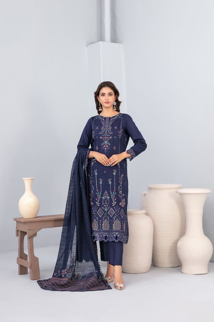 Syera (S) 3pcs Stitched Emb Viscose [D-4455]