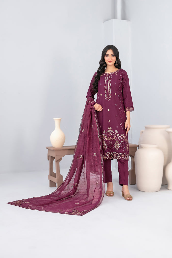 Syera (S) 3pcs Stitched Emb Viscose [D-4451]