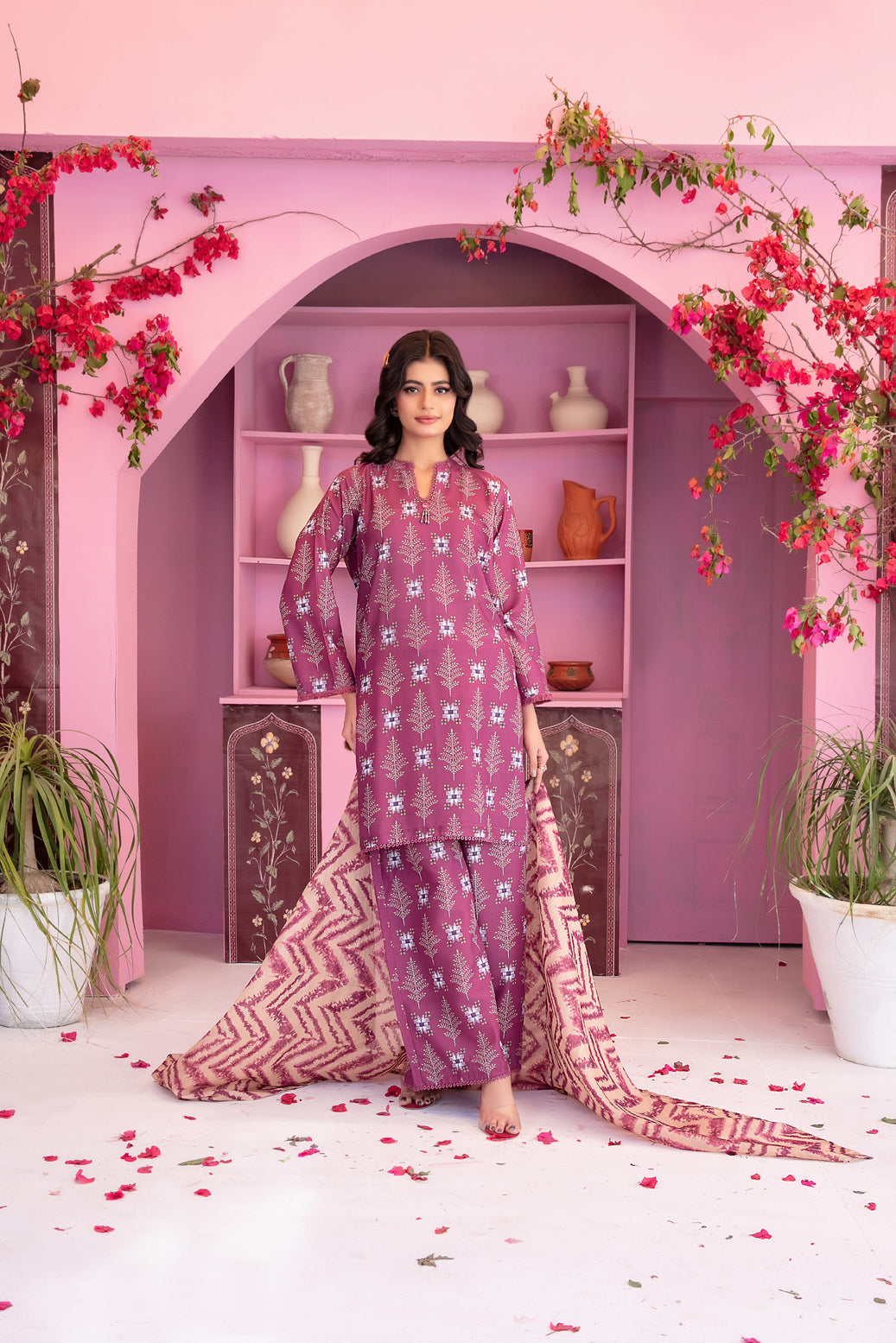 Cora 3pcs Stitched Printed Swiss Lawn [D-3108]