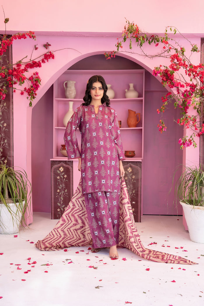 Cora 3pcs Stitched Printed Swiss Lawn [D-3108]