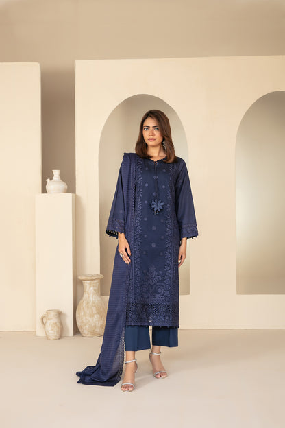 KHAMEELAH 3pcs Un-Stitched Emb Viscose [D-4940]
