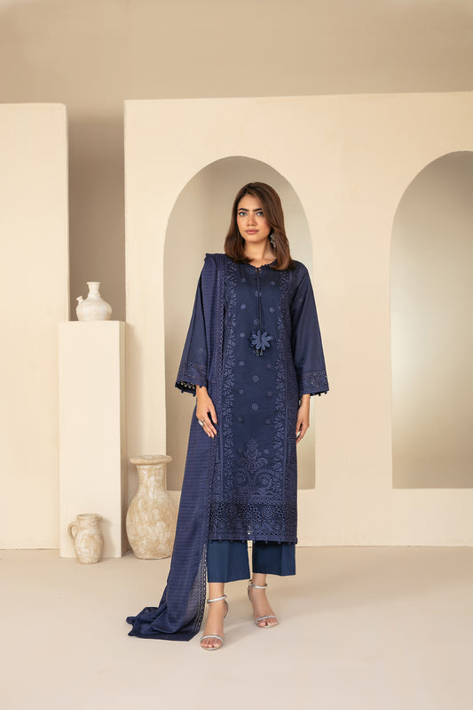 KHAMEELAH 3pcs Un-Stitched Emb Viscose [D-4940]