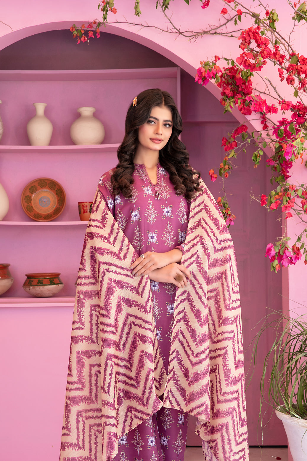 Cora 3pcs Stitched Printed Swiss Lawn [D-3108]