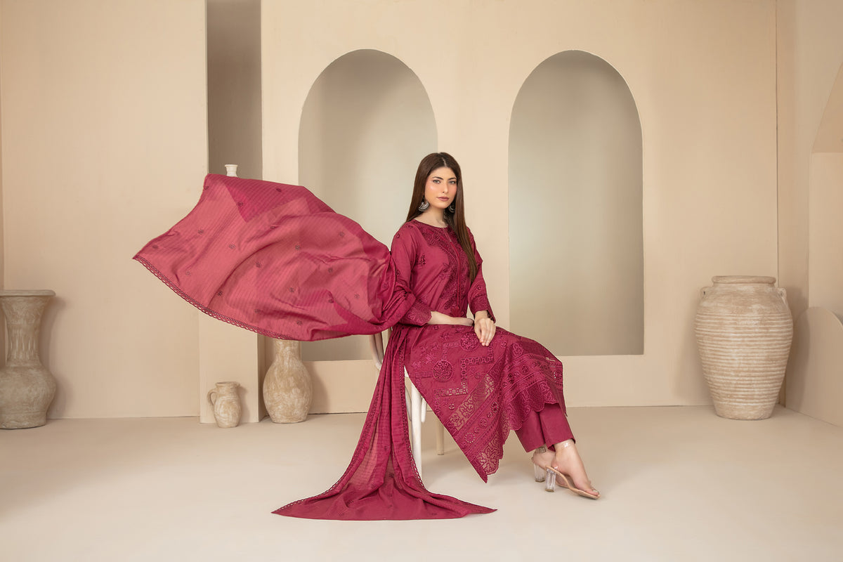 KHAMEELAH 3pcs Un-Stitched Emb Viscose [D-4932]