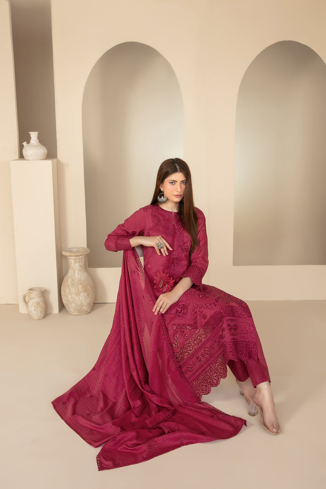 KHAMEELAH 3pcs Un-Stitched Emb Viscose [D-4932]