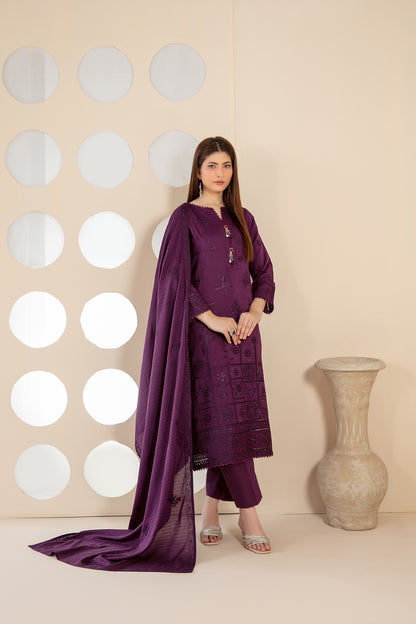 KHAMEELAH 3pcs Un-Stitched Emb Viscose [D-4934]