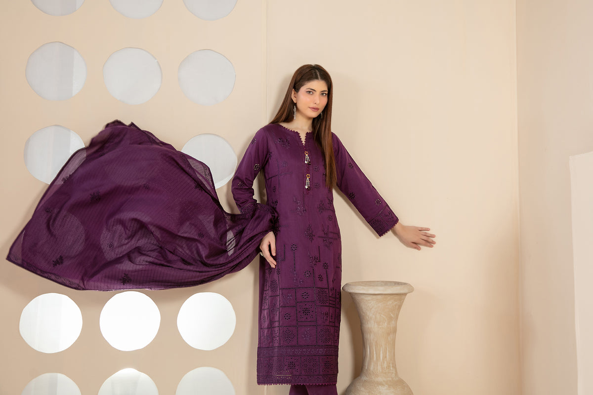KHAMEELAH 3pcs Un-Stitched Emb Viscose [D-4934]