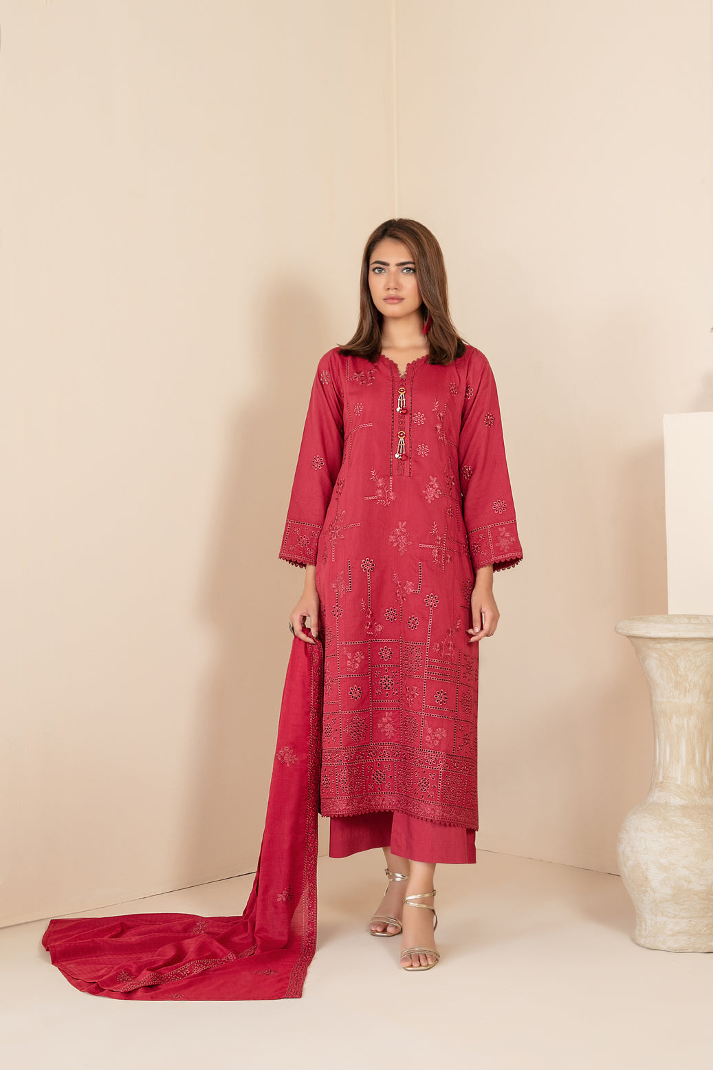 KHAMEELAH 3pcs Un-Stitched Emb Viscose [D-4936]