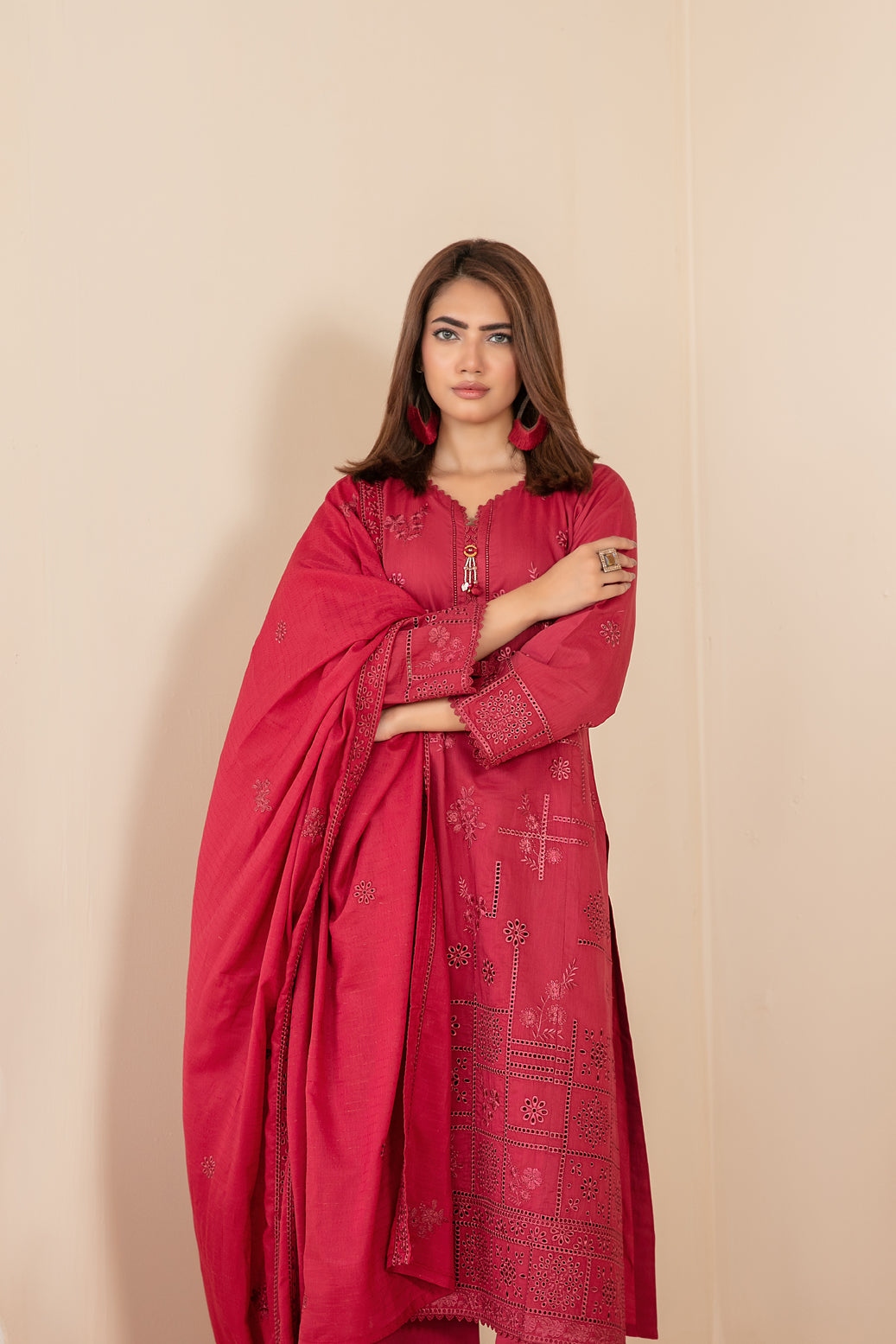 KHAMEELAH 3pcs Un-Stitched Emb Viscose [D-4936]