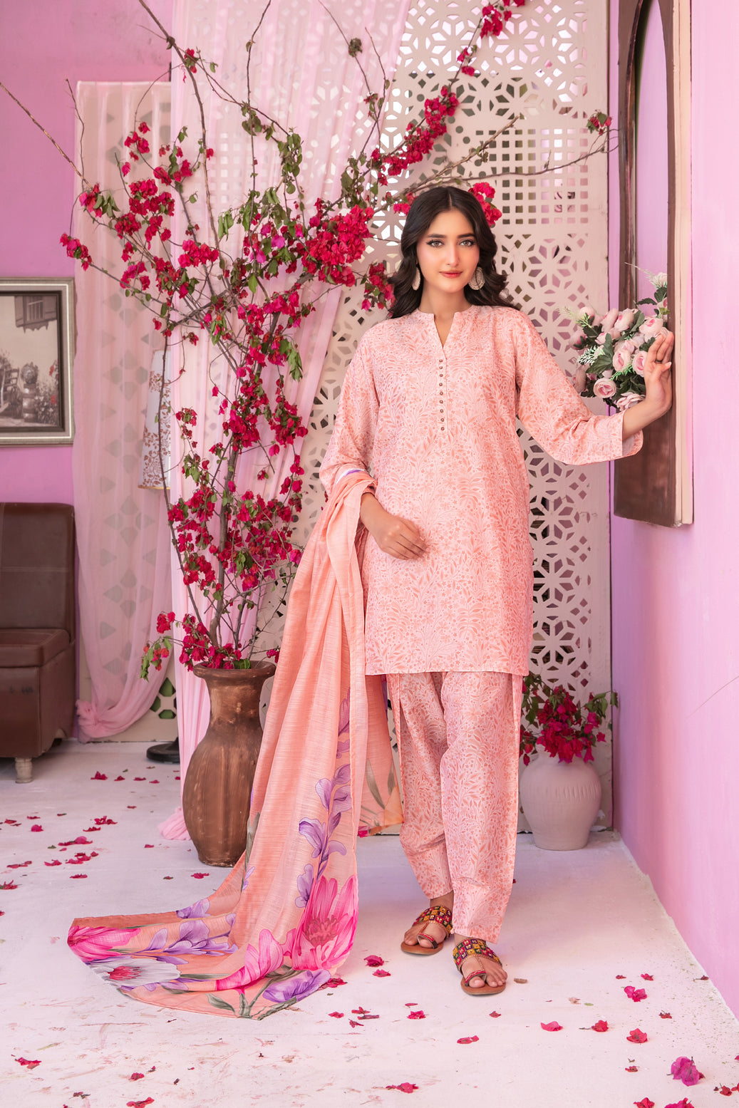 Cora 3pcs Stitched Printed Swiss Lawn [D-3114]