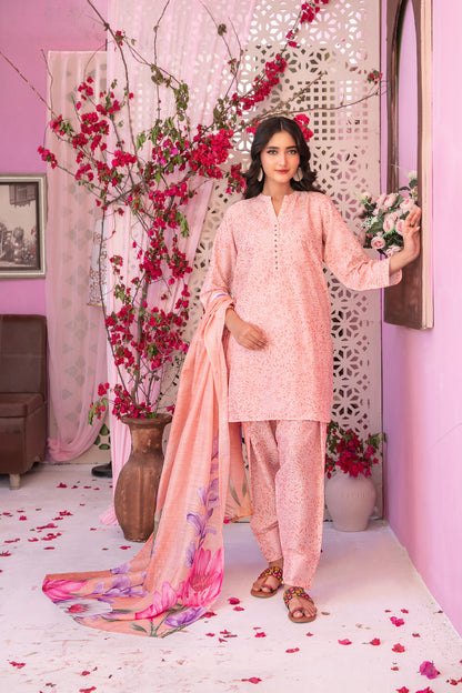 Cora 3pcs Stitched Printed Swiss Lawn [D-3114]
