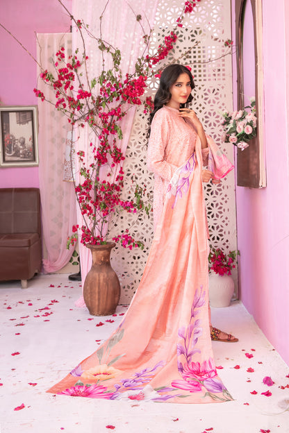 Cora 3pcs Stitched Printed Swiss Lawn [D-3114]