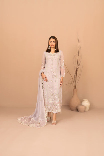 DISTRICT LOOM V1 3pcs SEMI-Stitched Emb CHIFFON [D-4901]
