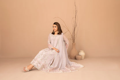 DISTRICT LOOM V1 3pcs SEMI-Stitched Emb CHIFFON [D-4901]
