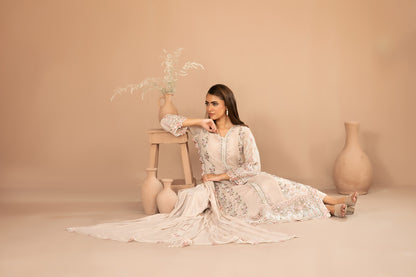 DISTRICT LOOM V1 3pcs SEMI-Stitched Emb CHIFFON [D-4907]