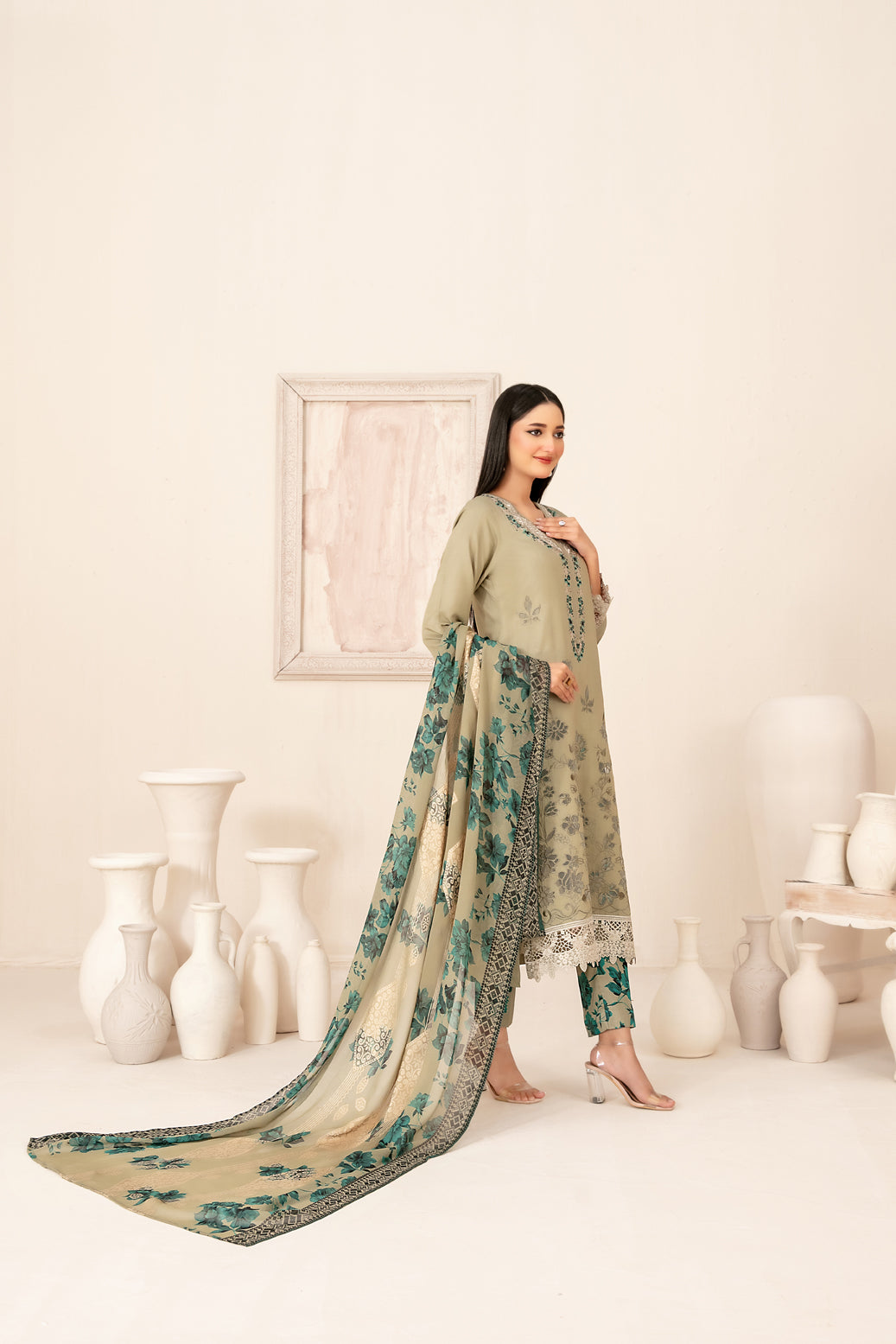 ZARTASHA 3pcs Un-Stitched Emb Viscose [D-5821]