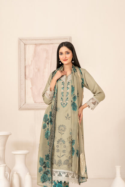 ZARTASHA 3pcs Un-Stitched Emb Viscose [D-5821]