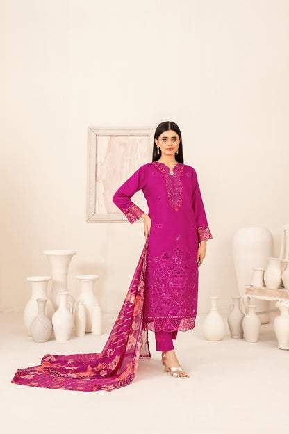 ZARTASHA 3pcs Un-Stitched Emb Viscose [D-5823]
