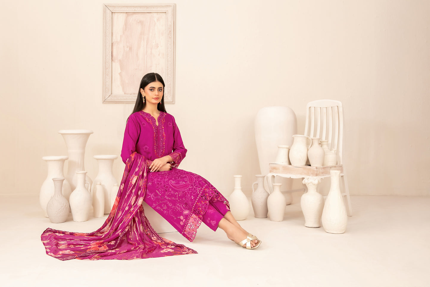 ZARTASHA 3pcs Un-Stitched Emb Viscose [D-5823]