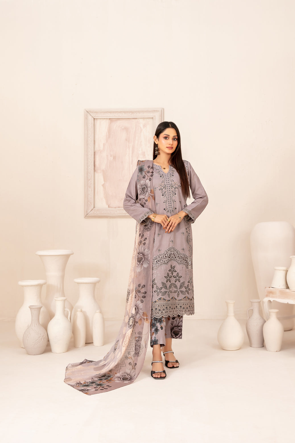 ZARTASHA 3pcs Un-Stitched Emb Viscose [D-5825]