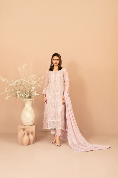 DISTRICT LOOM V1 3pcs SEMI-Stitched Emb CHIFFON [D-4905]