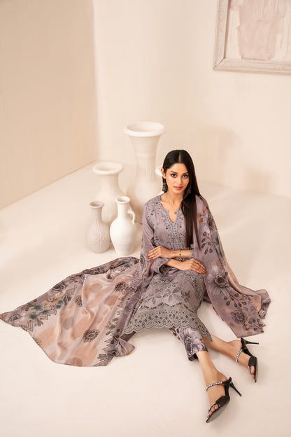 ZARTASHA 3pcs Un-Stitched Emb Viscose [D-5825]