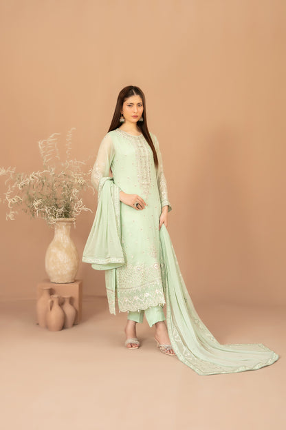 DISTRICT LOOM V1 3pcs SEMI-Stitched Emb CHIFFON [D-4903]