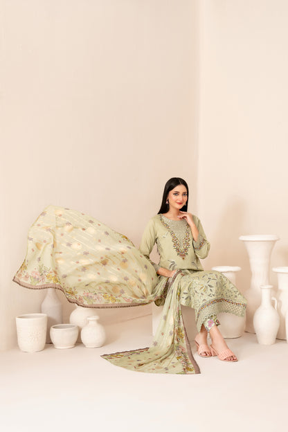 ZARTASHA 3pcs Un-Stitched Emb Viscose [D-5828]