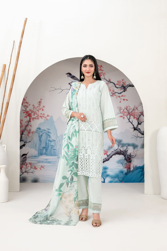 Mehrak 3pcs Stitched Schiffli Emb Lawn [D-1467]