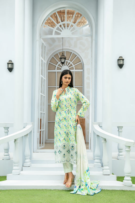 ROZA 3pcs Un-Stitched Emb Printed Lawn[D-3962]