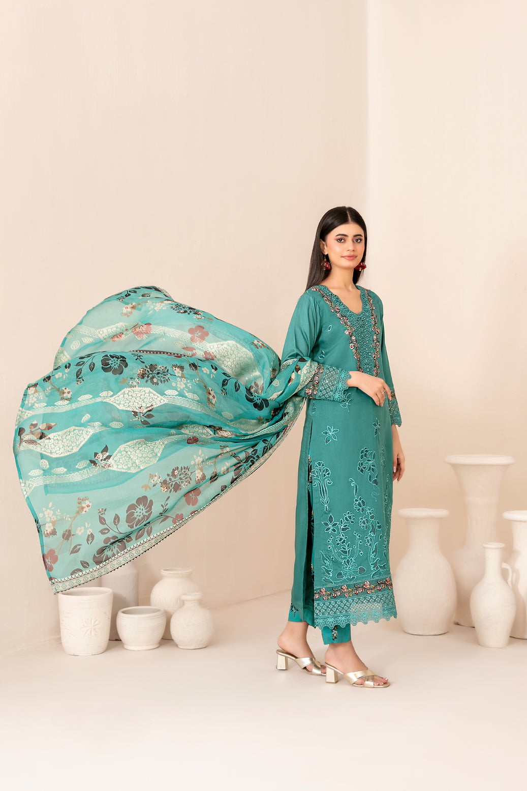 ZARTASHA 3pcs Un-Stitched Emb Viscose [D-5824]