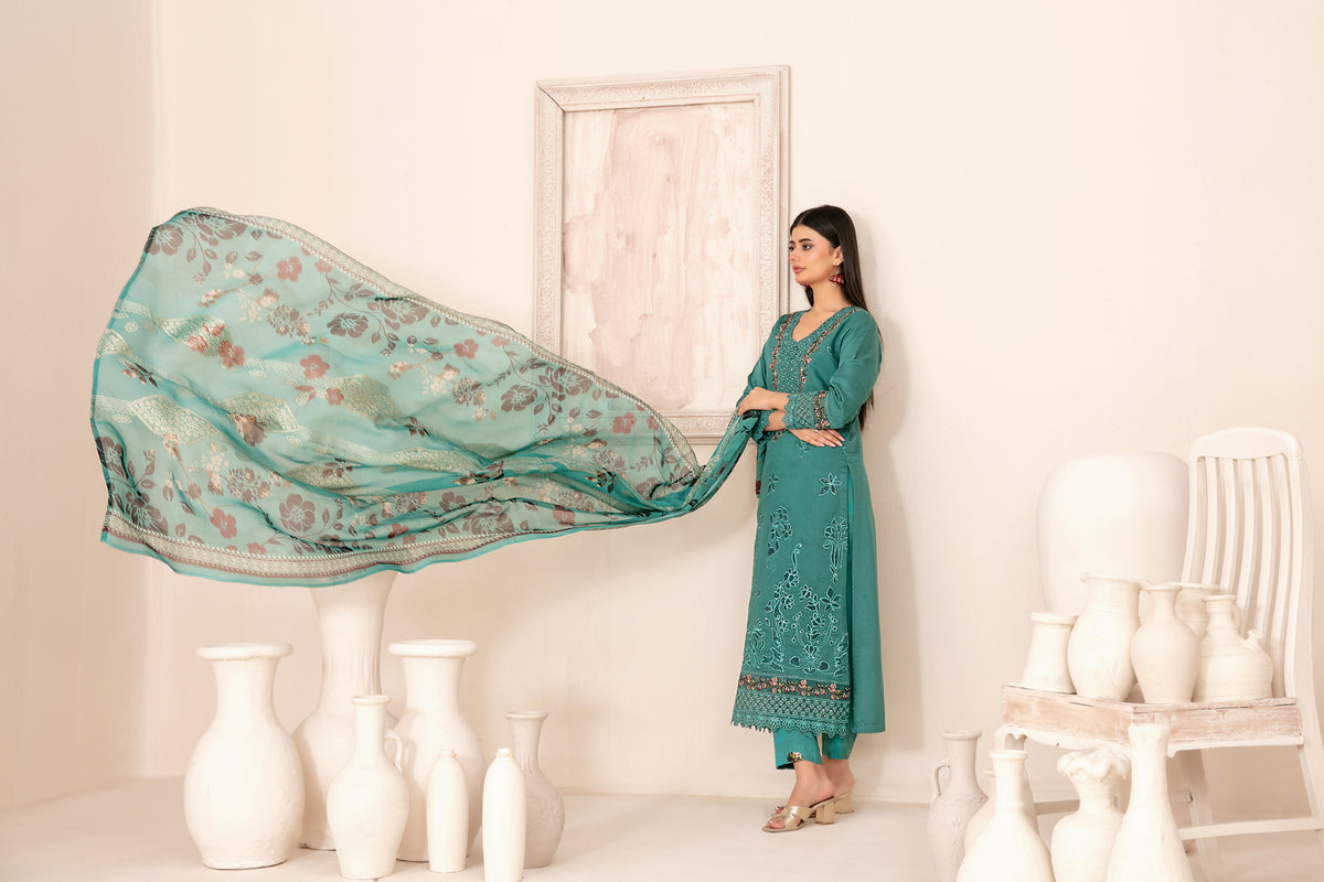 ZARTASHA 3pcs Un-Stitched Emb Viscose [D-5824]