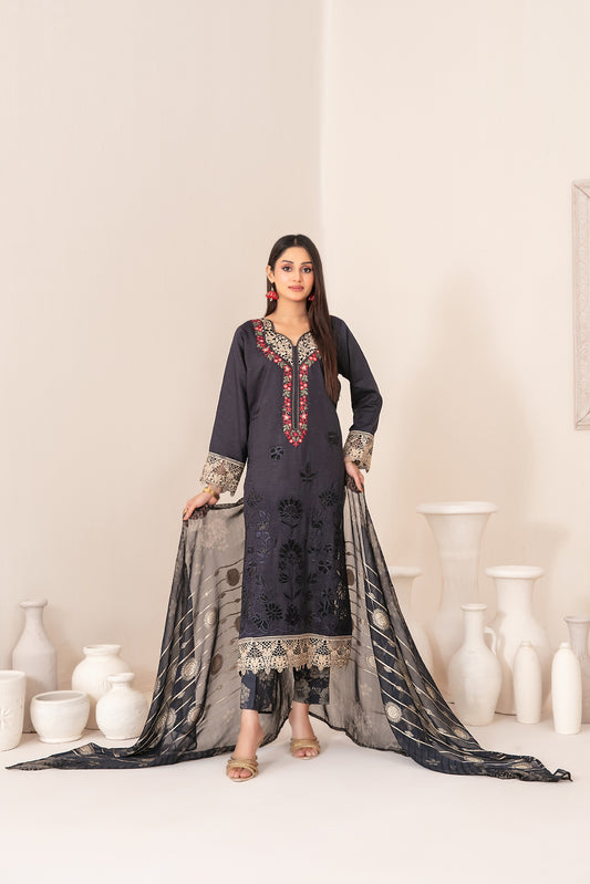 ZARTASHA 3pcs Un-Stitched Emb Viscose [D-5827]