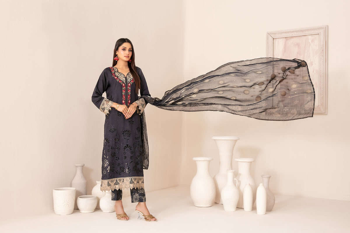 ZARTASHA 3pcs Un-Stitched Emb Viscose [D-5827]