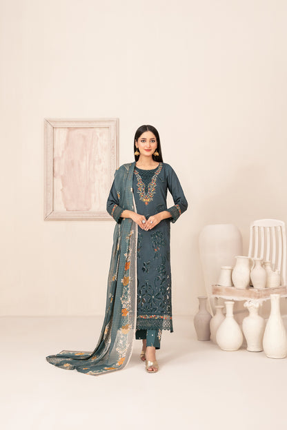 ZARTASHA 3pcs Un-Stitched Emb Viscose [D-5826]