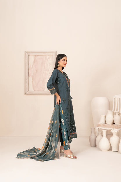 ZARTASHA 3pcs Un-Stitched Emb Viscose [D-5826]