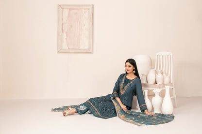 ZARTASHA 3pcs Un-Stitched Emb Viscose [D-5826]
