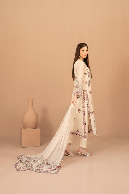 DISTRICT LOOM V1 3pcs SEMI-Stitched Emb CHIFFON [D-4904]