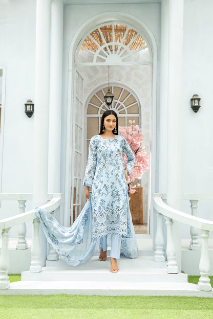 ROZA 3pcs Un-Stitched Emb Printed Lawn[D-3968]