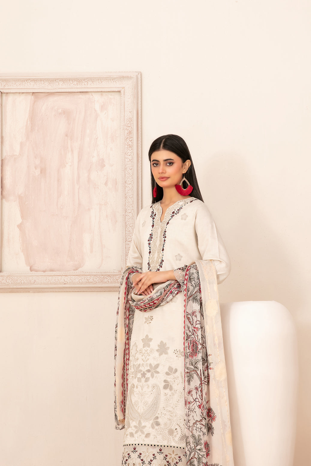 ZARTASHA 3pcs Un-Stitched Emb Viscose [D-5822]