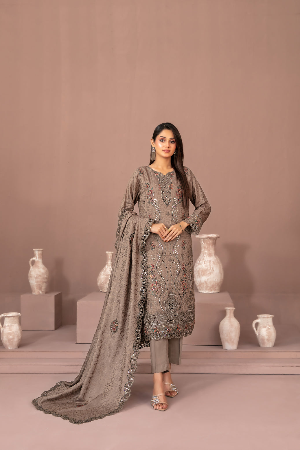 RAYALEEN 3pcs Un-Stitched Emb Viscose [D-5602]
