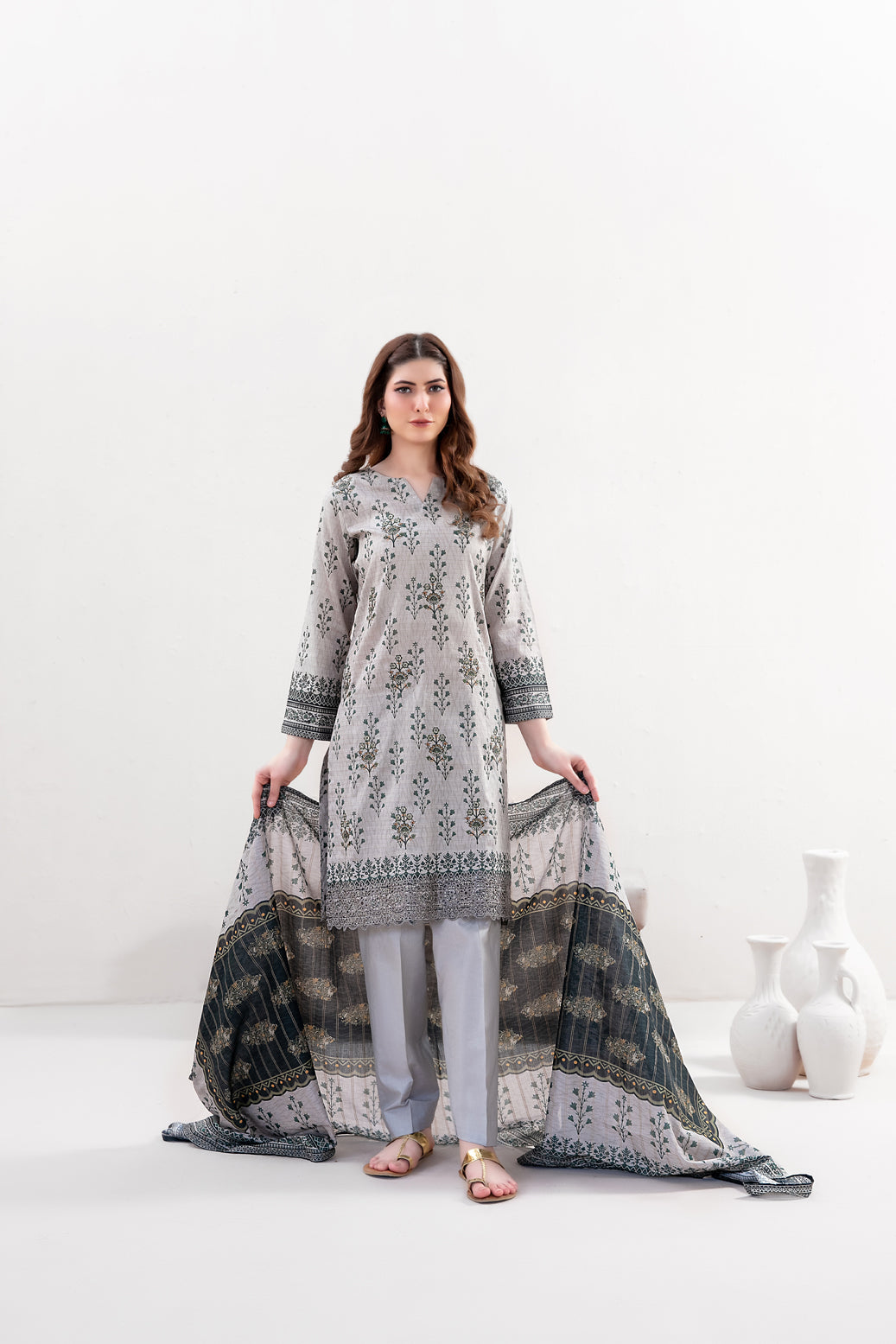 Eyana 3pcs Un-Stitched Emb Printed Lawn [D-3417]