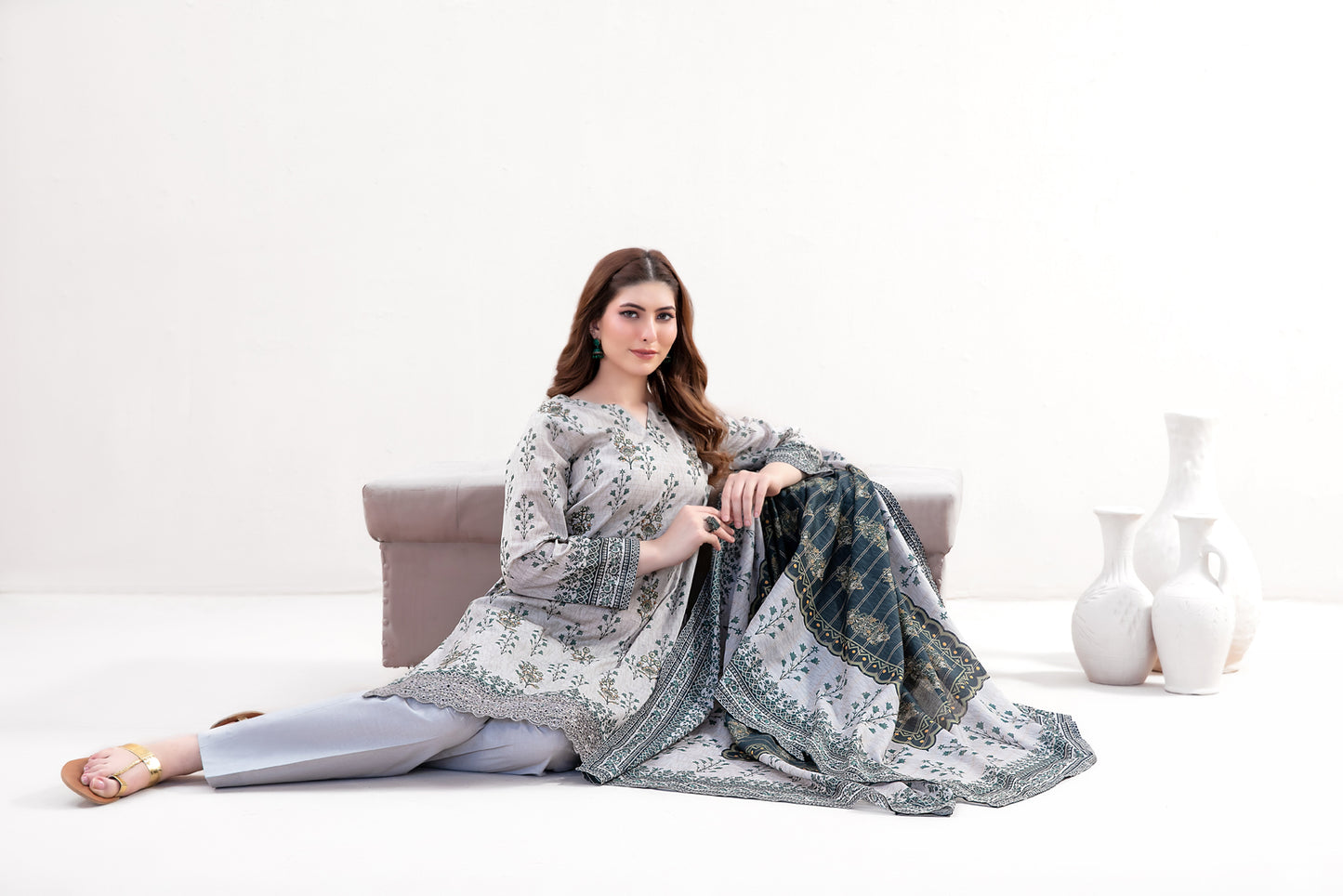 Eyana 3pcs Un-Stitched Emb Printed Lawn [D-3417]