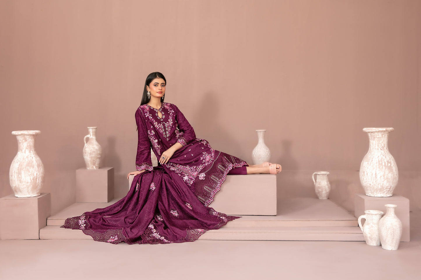RAYALEEN 3pcs Un-Stitched Emb Viscose [D-5603]