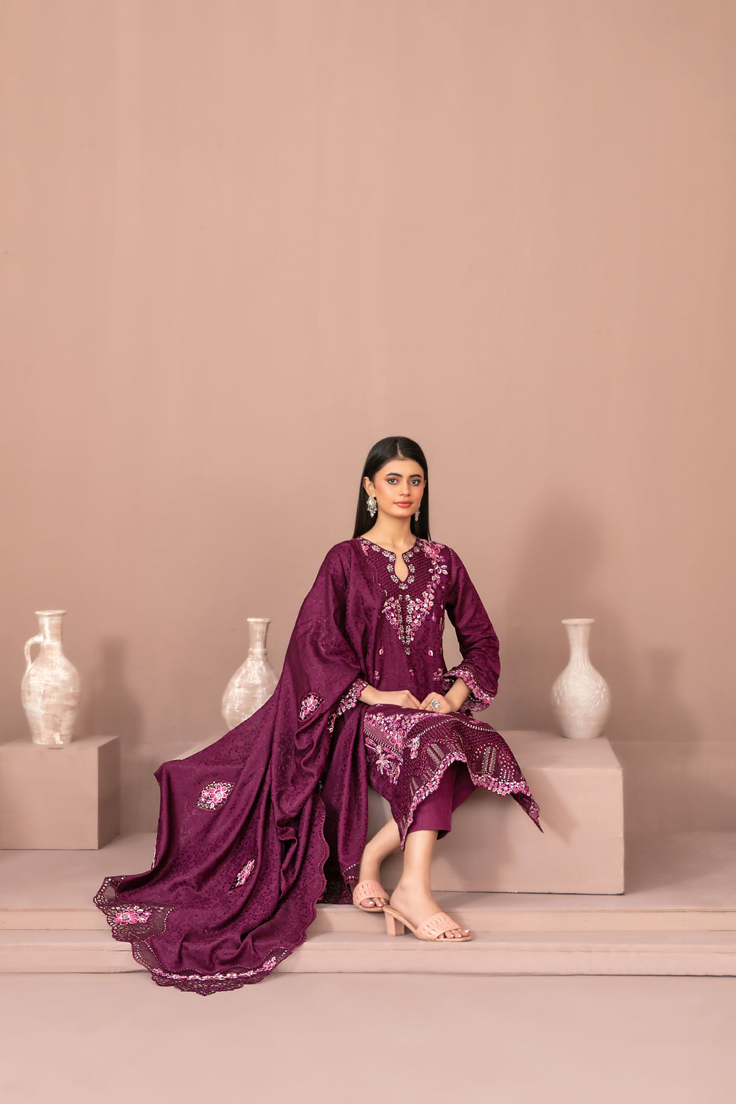 RAYALEEN 3pcs Un-Stitched Emb Viscose [D-5603]