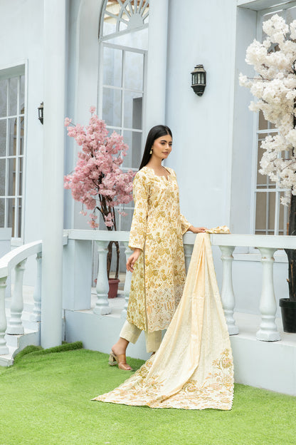ROZA 3pcs Un-Stitched Emb Printed Lawn[D-3969]